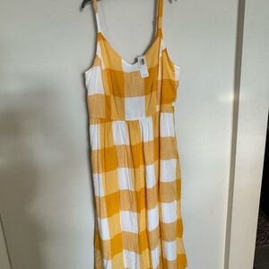 Old Navy Yellow and White Checkered Dress